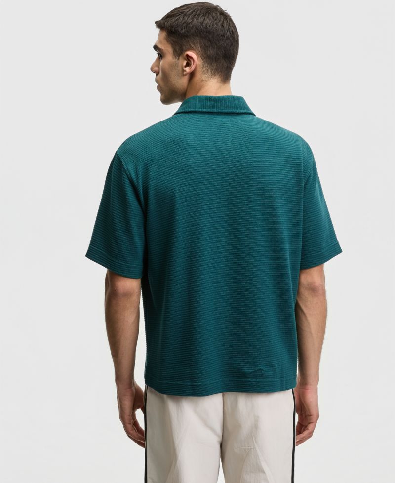 Men's Relaxed-Fit Textured Polo Shirt