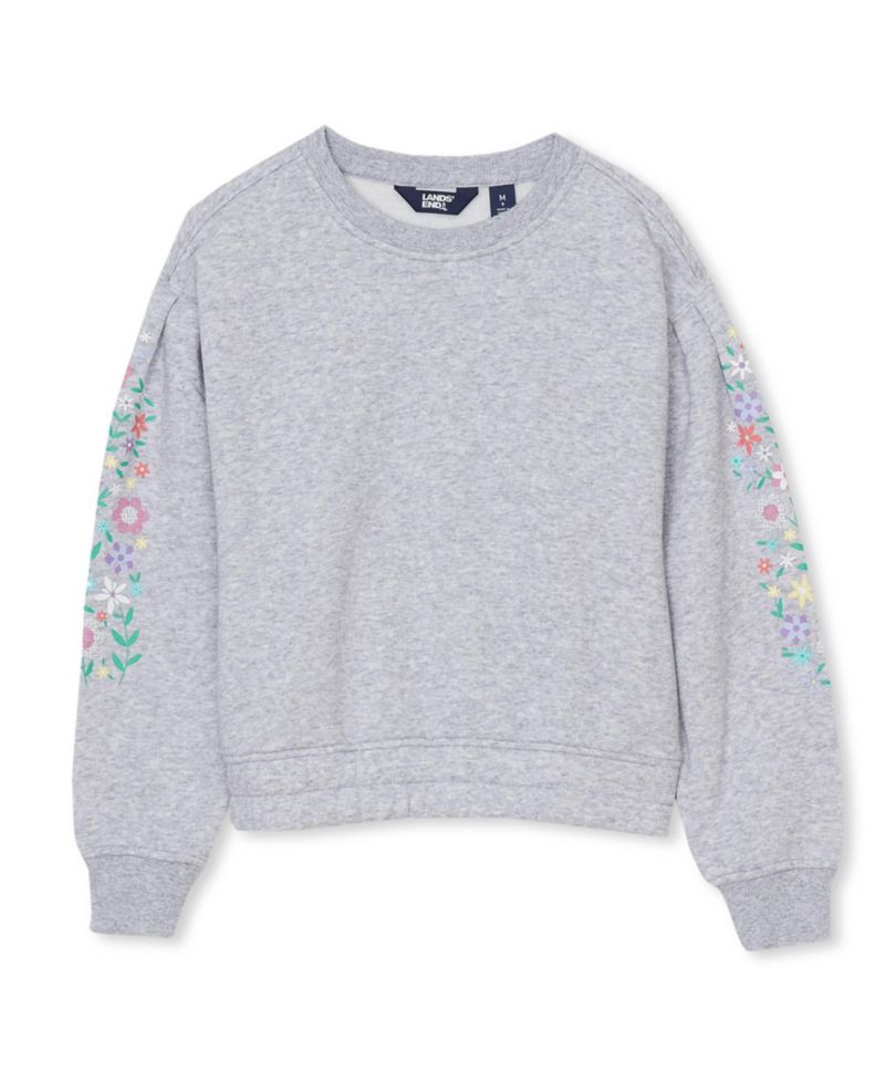 Girls Crew Neck Embroidered Sweatshirt