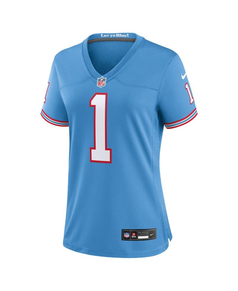 Women's Cam Ward Light Blue Tennessee Titans 2025 NFL Draft 2nd Alternate Game Jersey