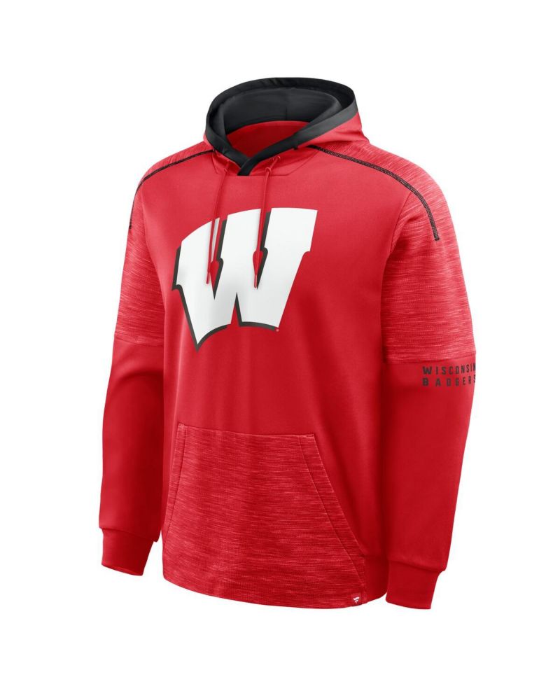 Men's Red Wisconsin Badgers Quad Defender Hoodie