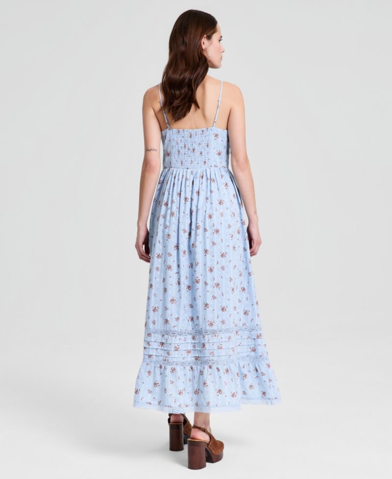 Women's Printed Cotton Sleeveless Maxi Dress