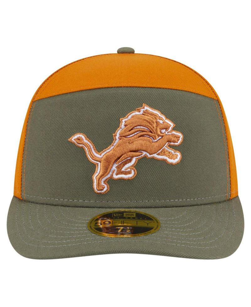 Men's Olive/Brown Detroit Lions Two-Tone Color Pack Split Panel 59FIFTY Fitted Hat