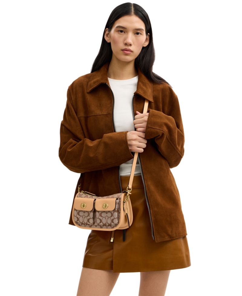 Originals Waverly Small Signature Jacquard Twin Turnlock Shoulder Bag