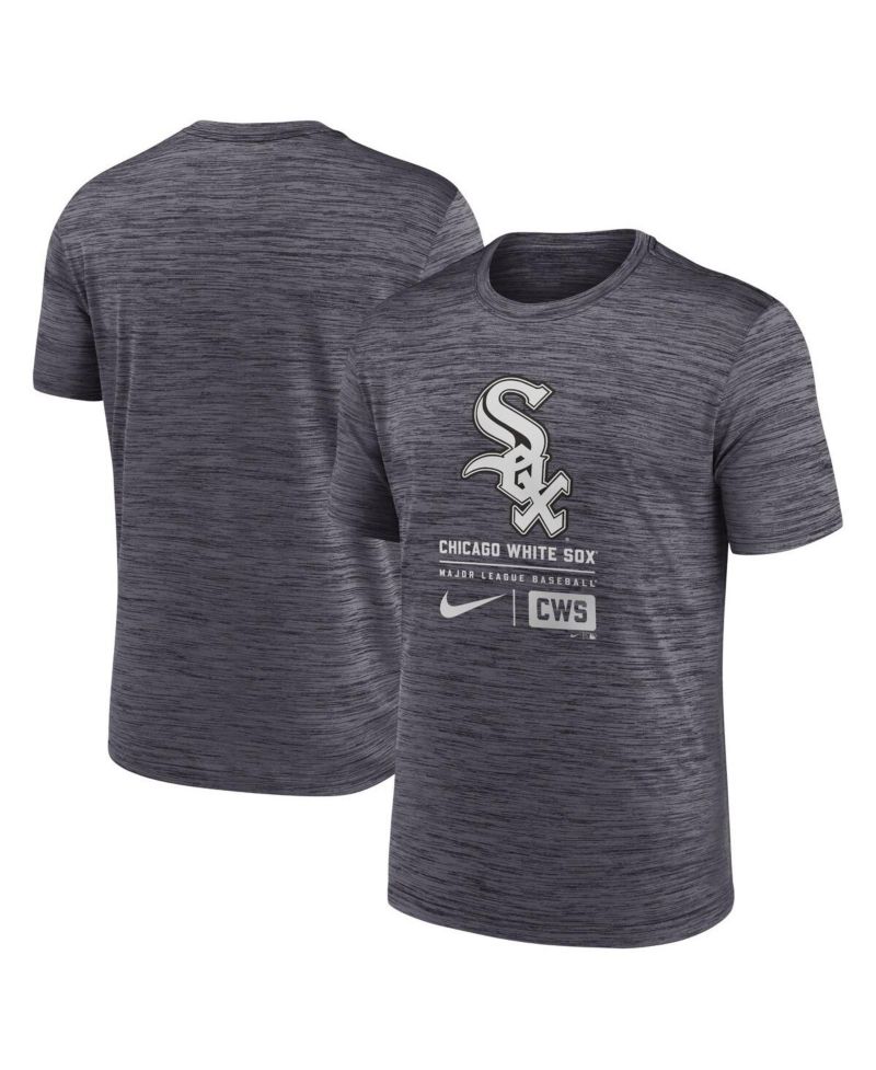 Men's Charcoal Chicago White Sox Large Logo Velocity T-Shirt