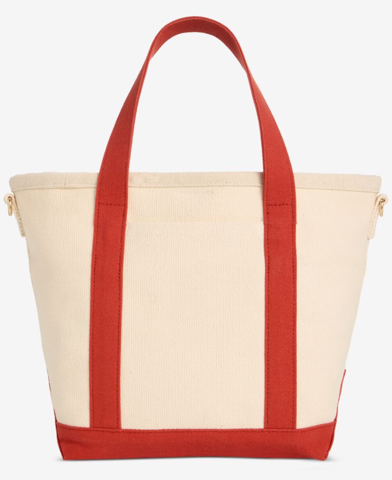 Beaded Canvas Small Tote Handbag