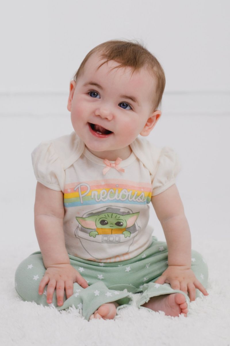 Baby Girls The Mandalorian The Fleece Pullover Hoodie Bodysuit and Pants 3 Piece Outfit