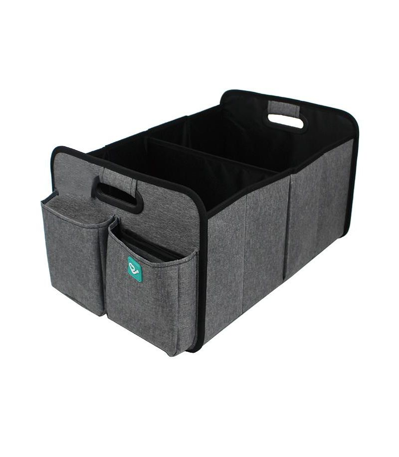 Kids Gray and Black Deluxe Car Seat Organizer Kit, Multi-Compartment Storage Box for Vehicles