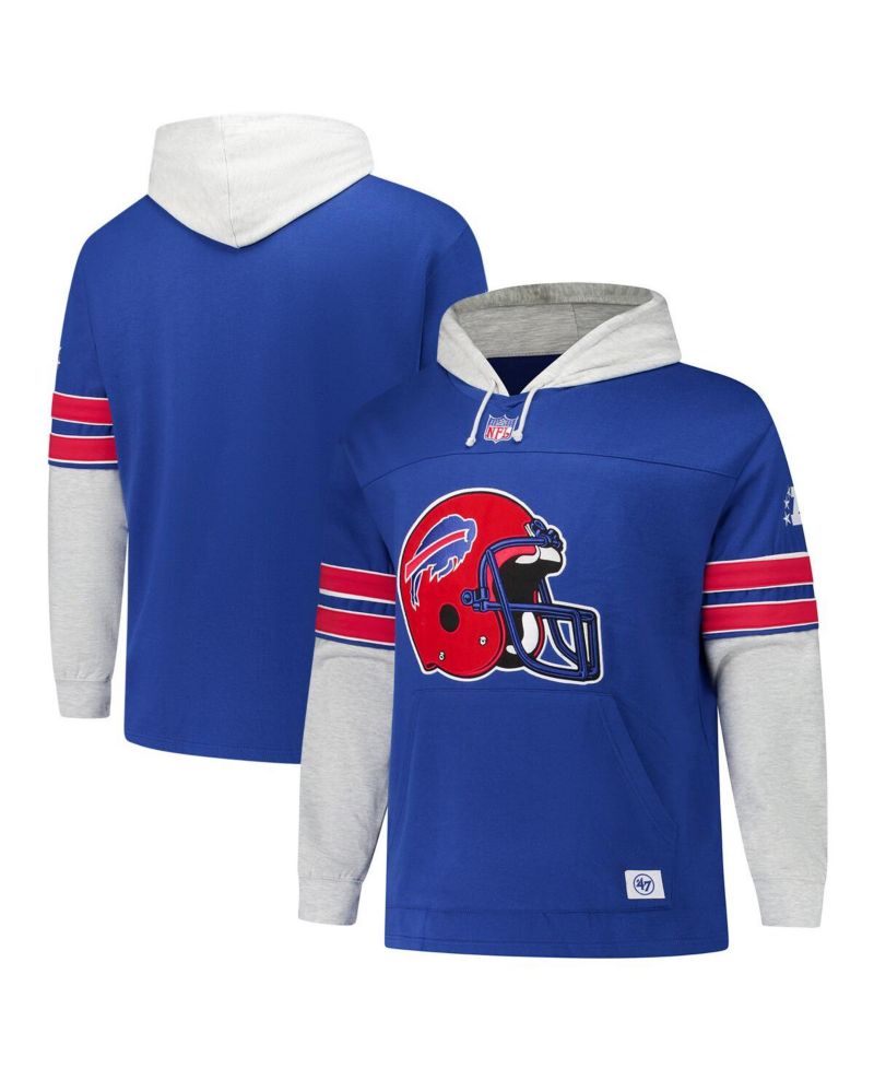 47 Brand Men's Royal Buffalo Bills Big & Tall Lacer Pullover Hoodie