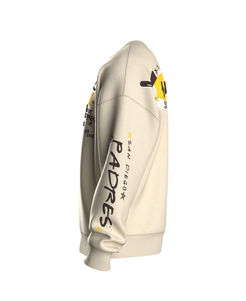 Women's Beige San Diego Padres Graffiti Fleece Sweatshirt