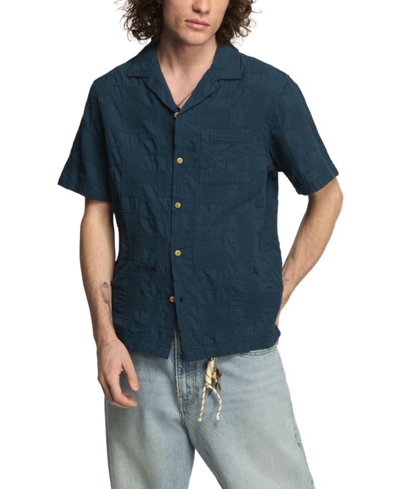 Men's Novelty Textured Camp Collar Shirt