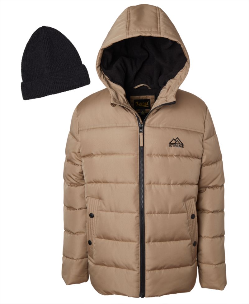 Toddler and Little Boys' Ripstop Mini Puffer Jacket with Beanie