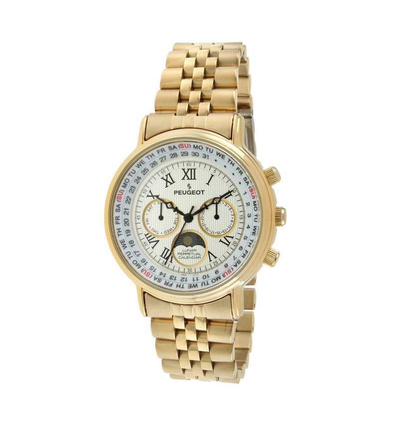 Vintage Multi-Function Bracelet Watch with Perpetual Calendar and Moon Phase