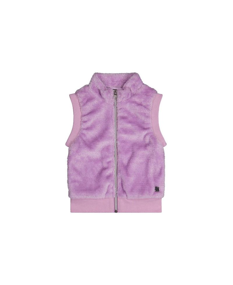Little and Big Girl 6-12 Faux Fur Sleeveless Vest Violet
