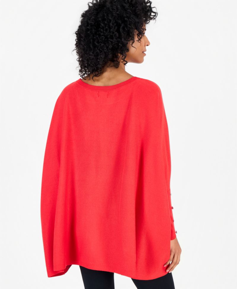 Plus Size Boatneck Poncho Sweater