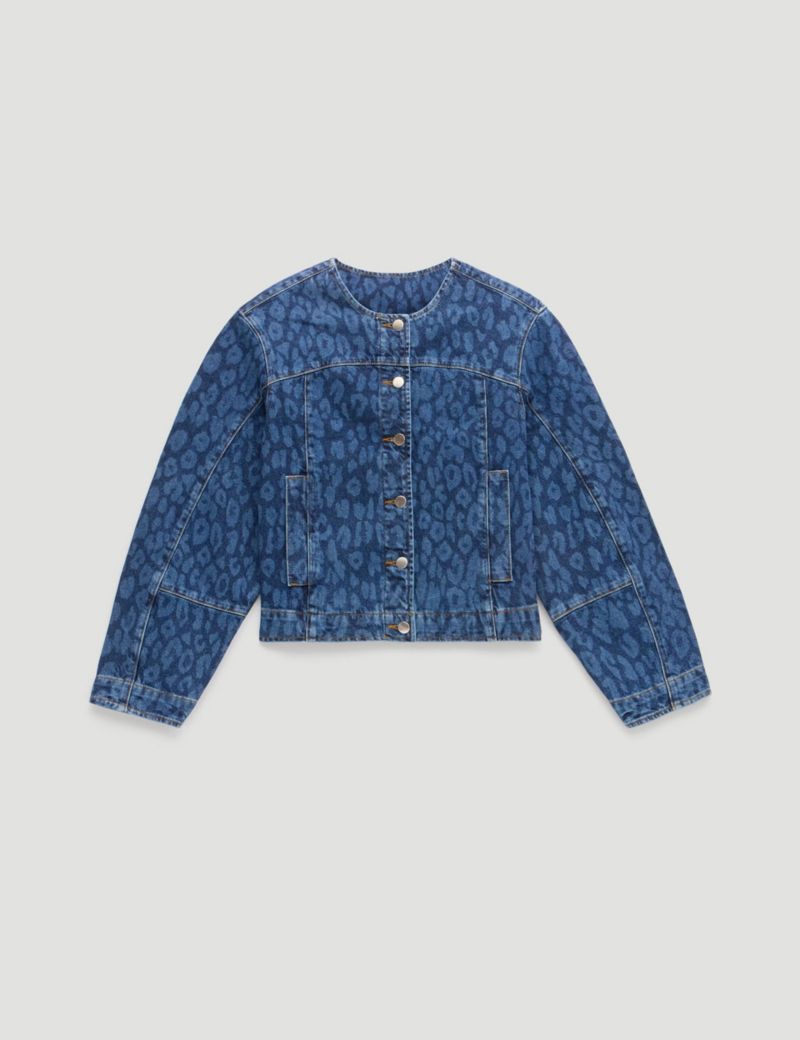 Women's Velma Leopard Print Denim Jacket