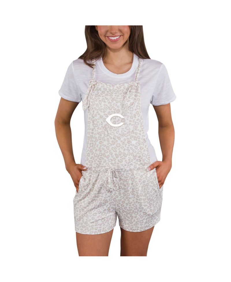 Women's Cream Cincinnati Reds Montana Hacci Knit Overalls Romper