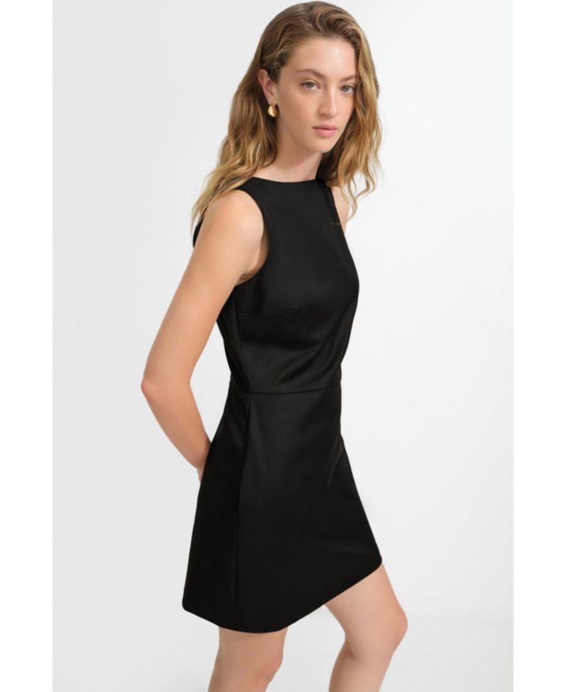 Women's Jessica Sleeveless Boat-Neck A-Line Dress with Pockets
