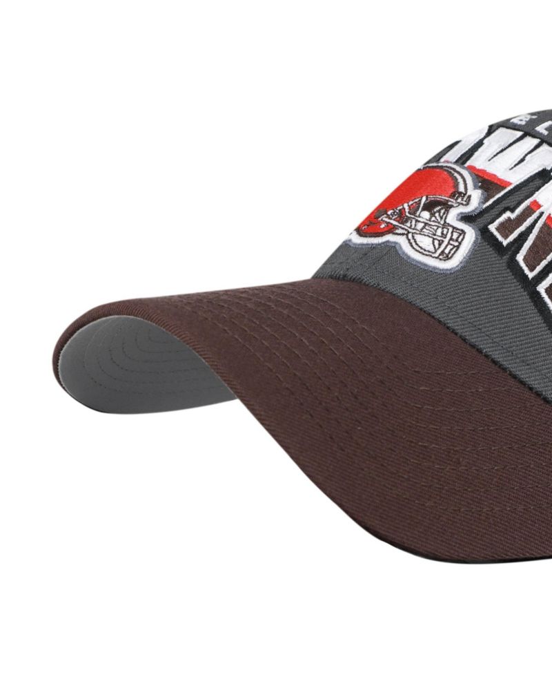 Men's Charcoal Cleveland Browns Split Block MVP Adjustable Hat