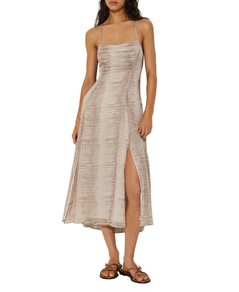 Women's Snake-Print Cut-Out-Back Midi Dress