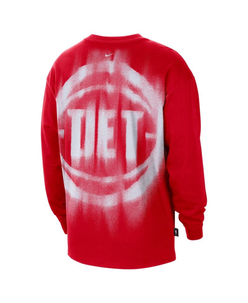 Men's Red Detroit Pistons 2026 Standard Issue Pre-Game Performance Long Sleeve T-Shirt