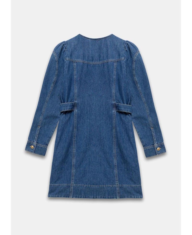 Women's Puff-Sleeve Denim Mini Dress