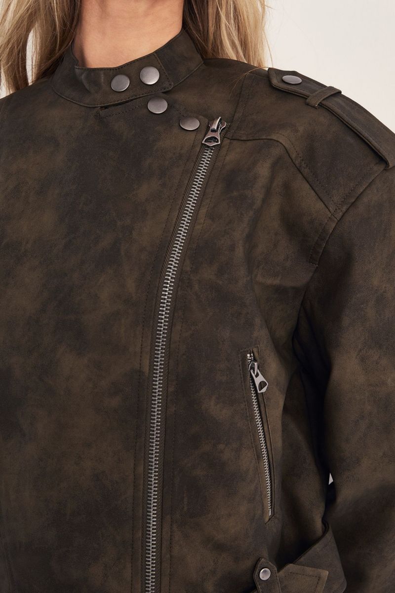 Women's Cropped Biker Jacket