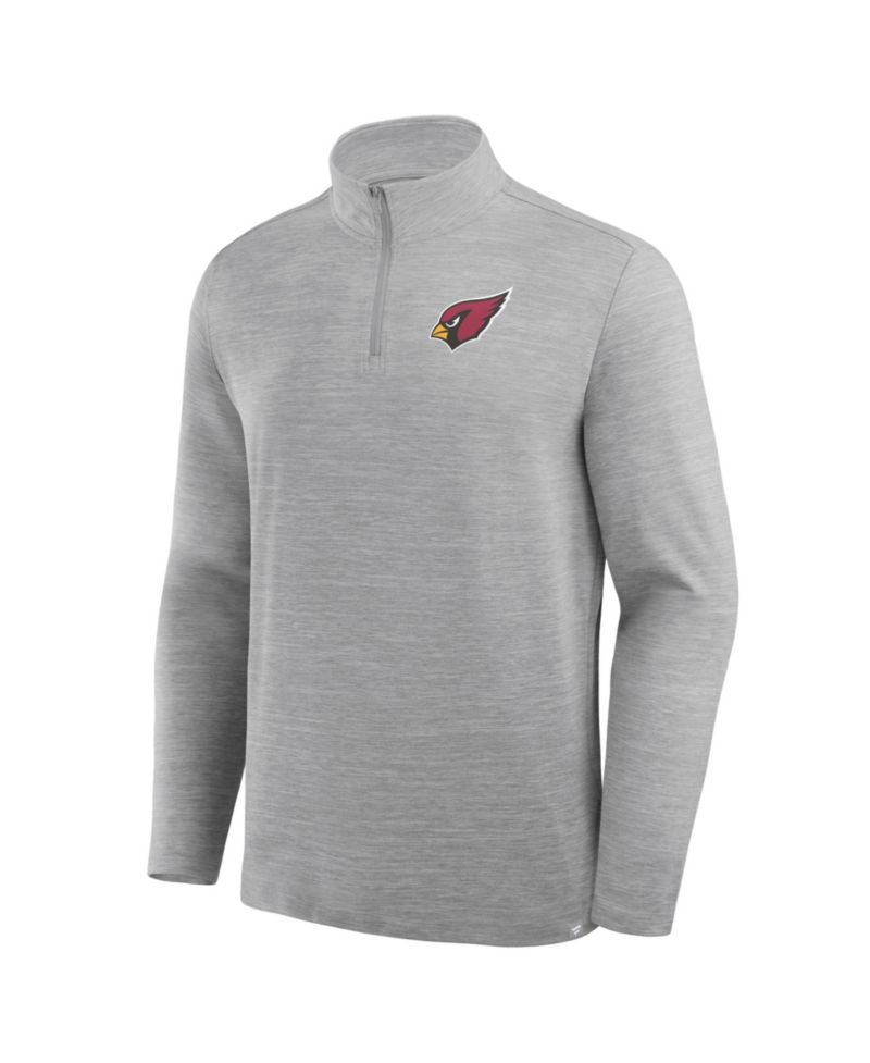 Men's Heather Gray Arizona Cardinals Clutch Quarter-Zip Pullover Sweatshirt