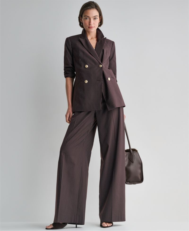 Women's Double-Breasted Pinstripe Blazer