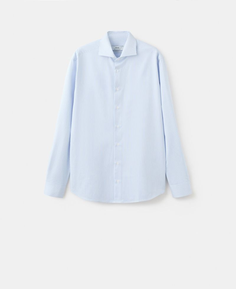 Men's Striped-Print Slim-Fit Dress Shirt