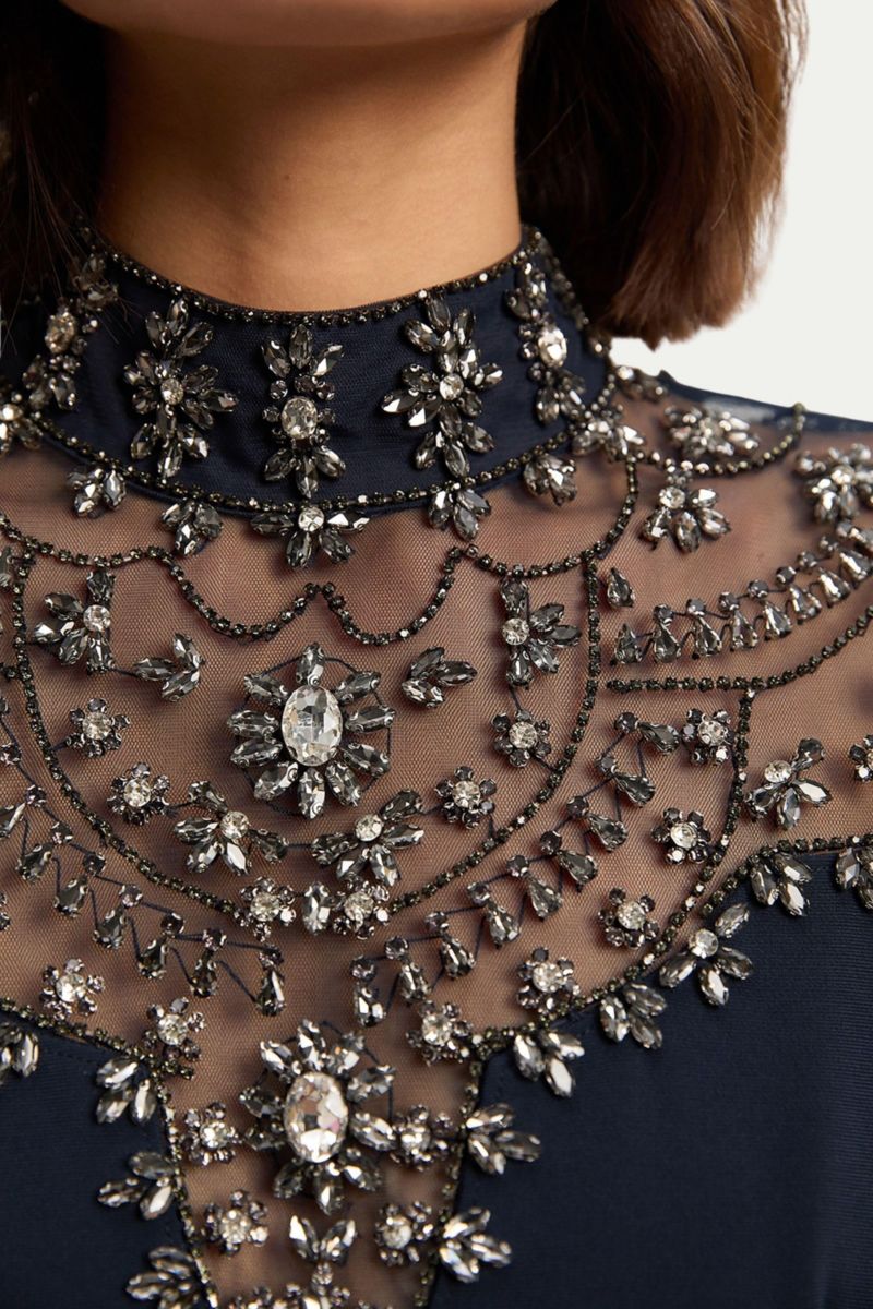 Women's Crystal Embellished Maxi Dress