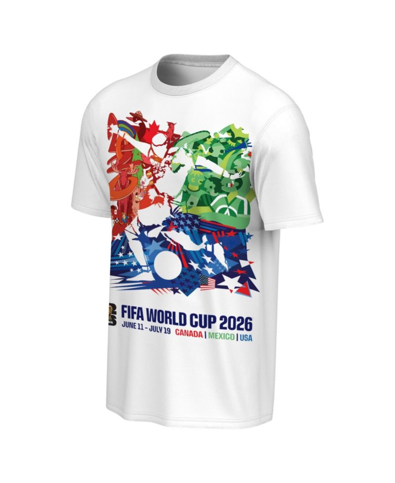 Men's White USA, Mexico Canada FIFA World Cup 2026 Tournament Poster T-Shirt