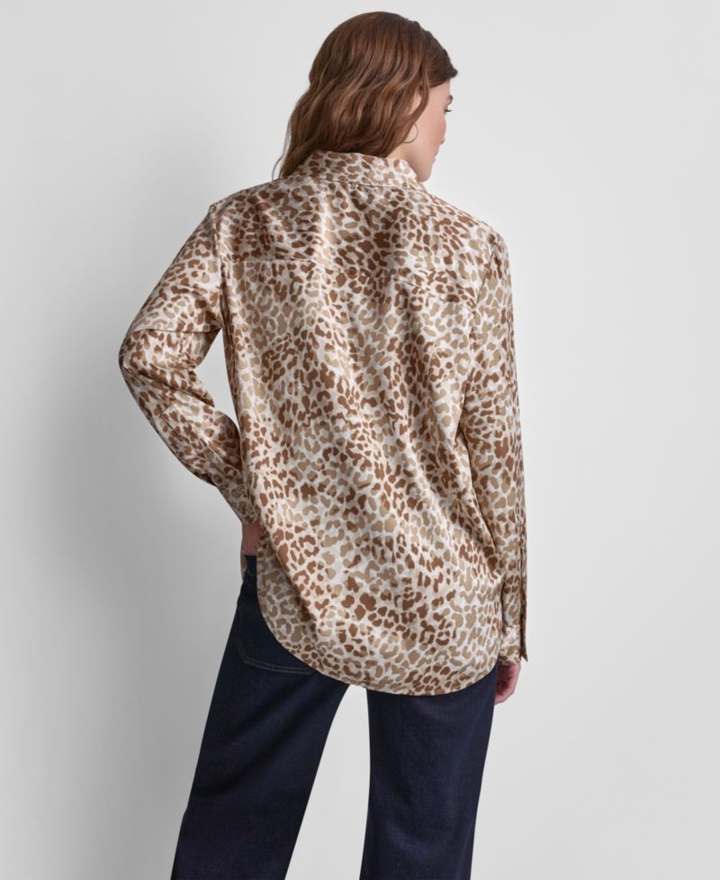 Women's Collared Long-Sleeve Blouse