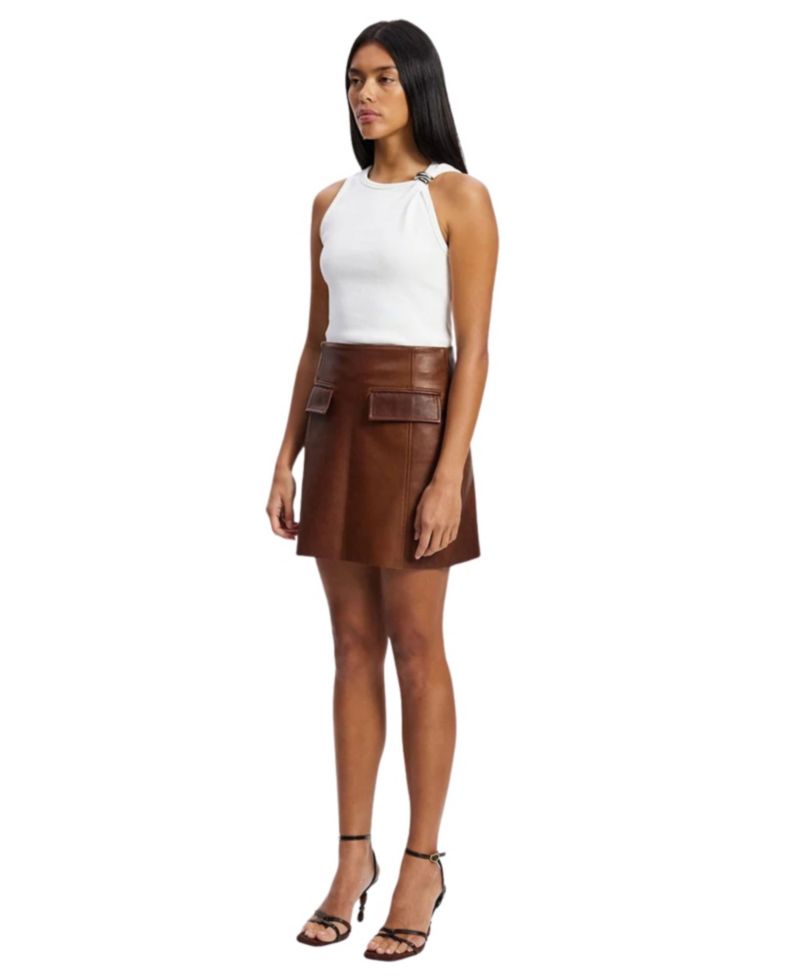 Women's Delmar Leather A-Line Mini Skirt