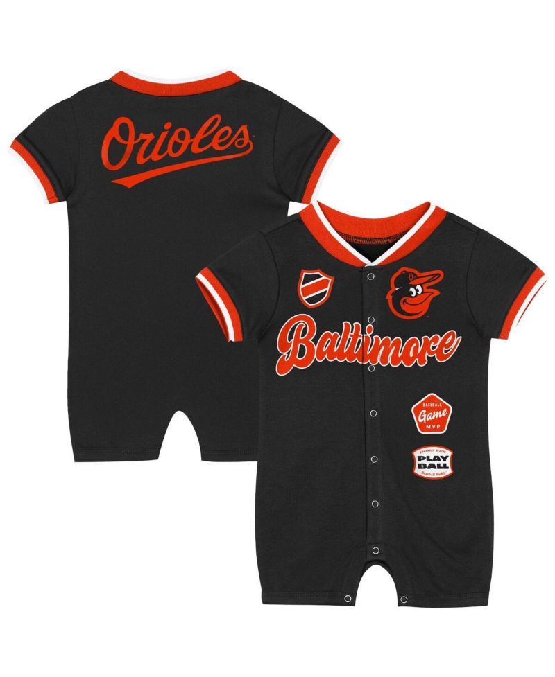 Baby Boys and Girls Black Baltimore Orioles Pinch Coverall