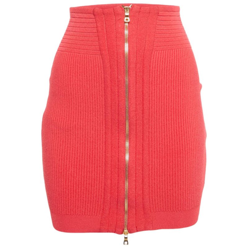 Women's Pink Stretch Knit Mini Skirt
