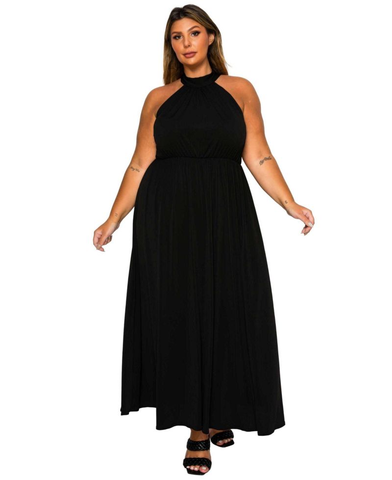 Plus Size Cassia Halter Neck Dress