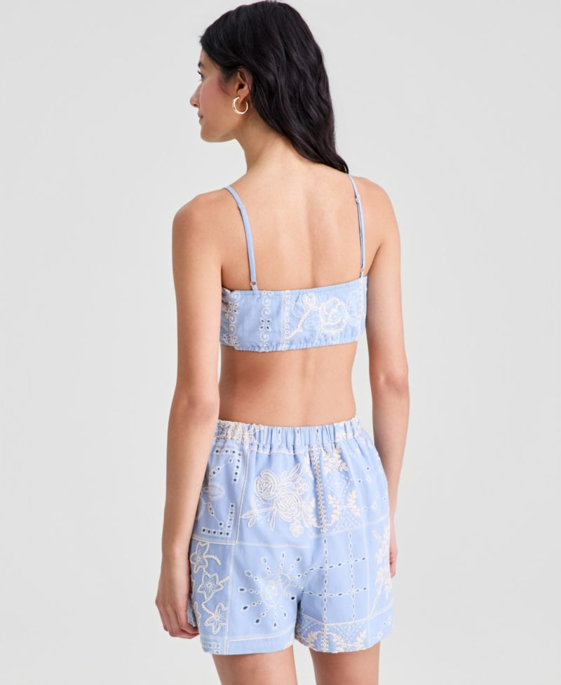 Women's Eyelet-Embroidered Bralette Top