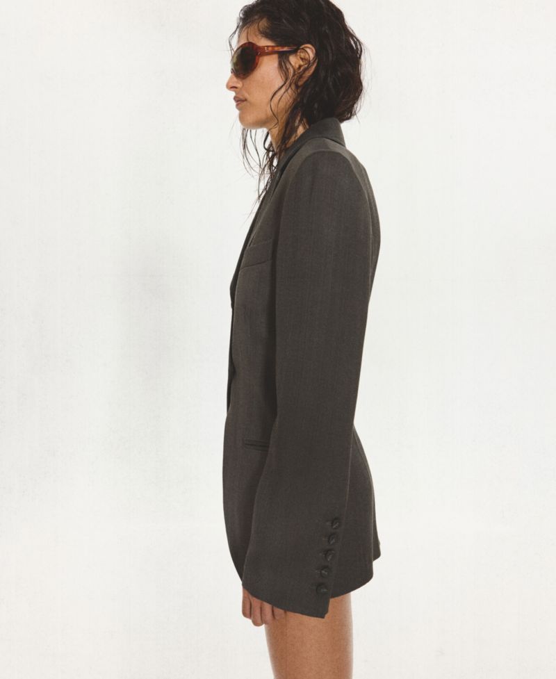 Women's Herringbone Fitted Blazer