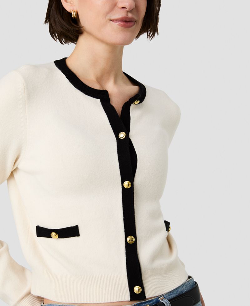 Women's Button-Front Fitted Cardigan