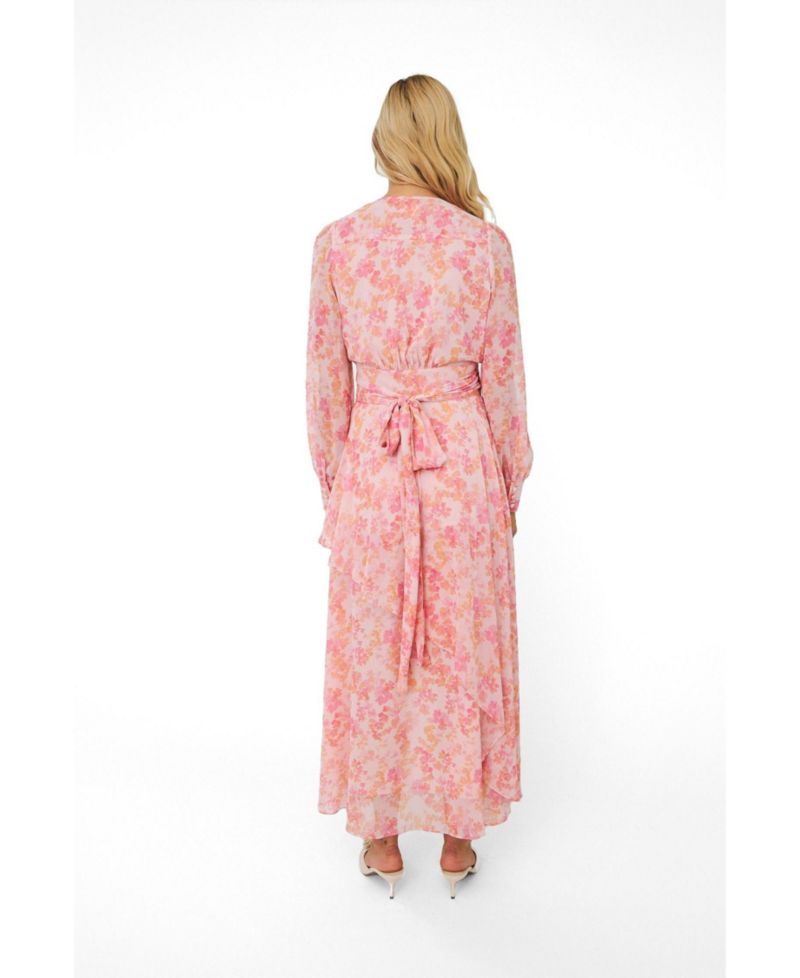 Women's Romance V-Neck Long-Sleeve Floral-Print Maxi Dress