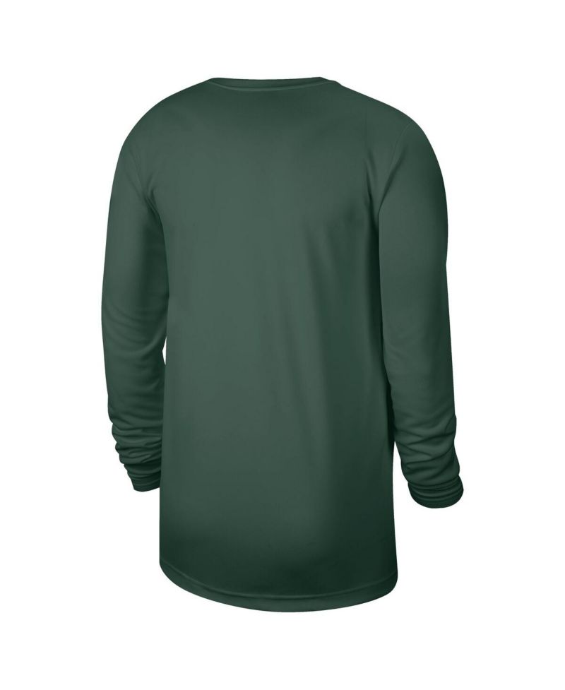 Men's Hunter Green Milwaukee Bucks 2025/26 On-Court Flare Performance Practice Long Sleeve T-Shirt