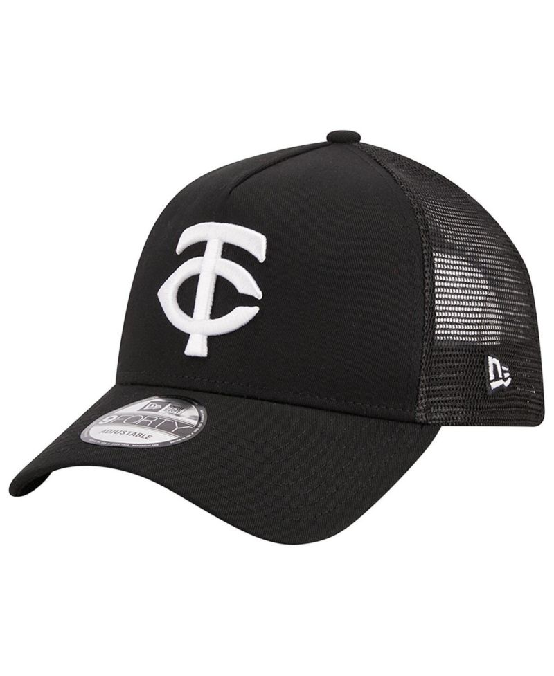 Men's Black Minnesota Twins A-Frame 9FORTY Trucker Adjustable Hat