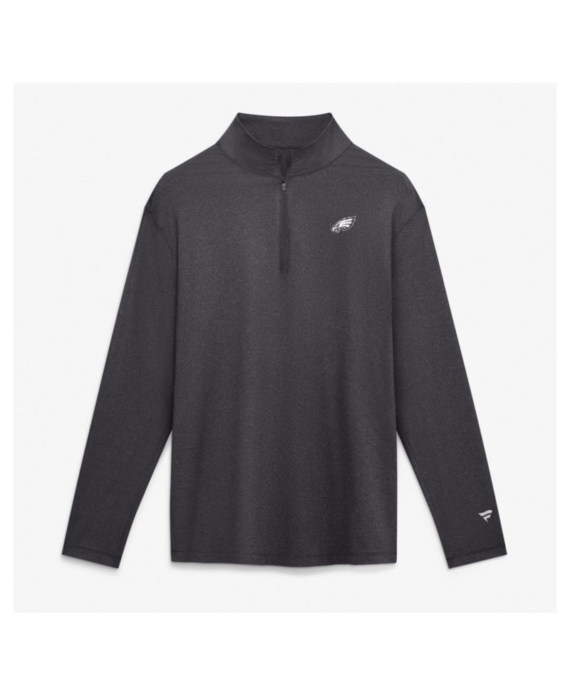 Men's Charcoal Philadelphia Eagles Clutch Quarter-Zip Pullover Sweatshirt