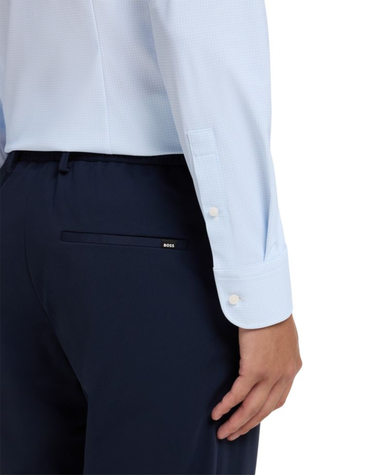 BOSS by Men's Printed Performance-Stretch Jersey Slim-Fit Dress Shirt