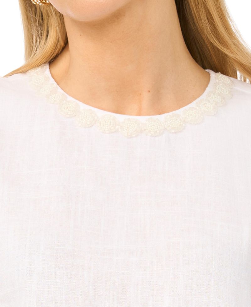 Plus Size Sleeveless Crewneck Blouse