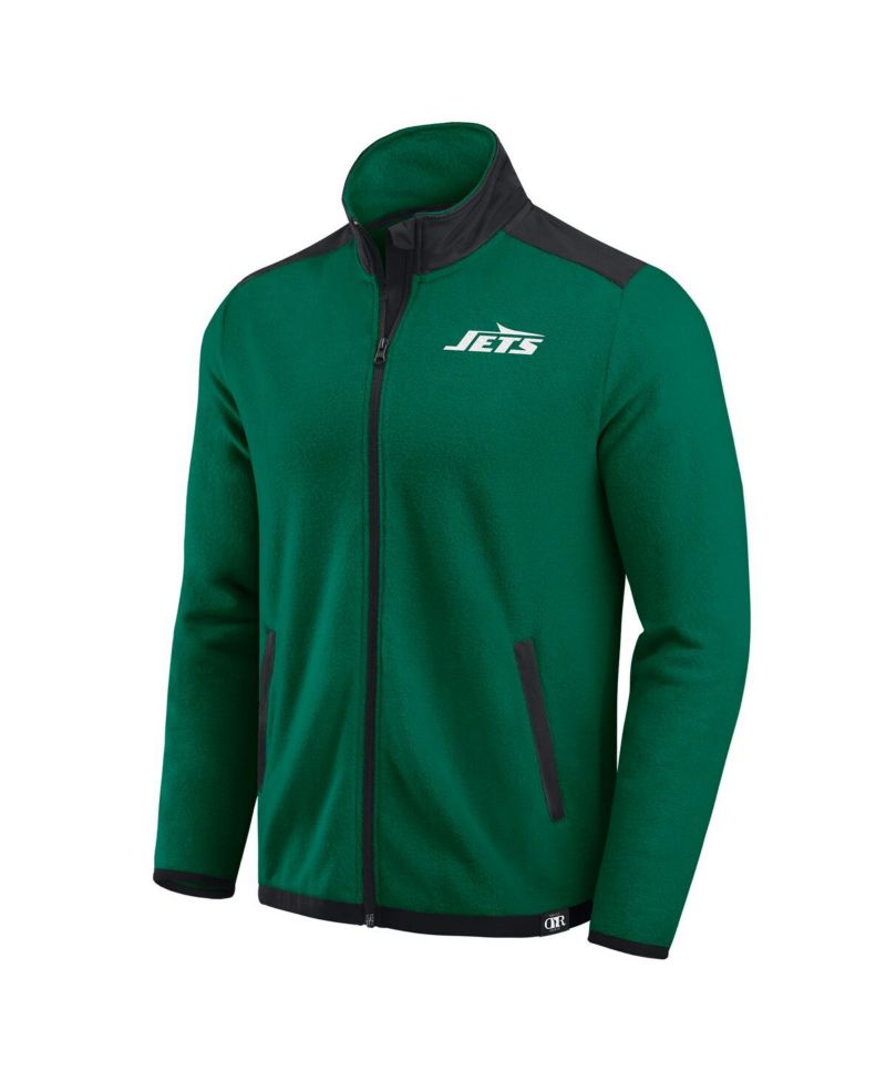 Darius Rucker Collection by Men's Green New York Jets Color Block Polar Fleece Full-Zip Jacket