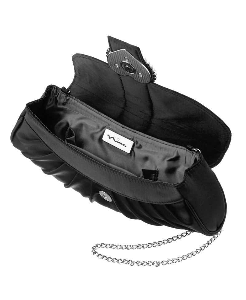 Crystal Heart Adorned Clutch Handbag