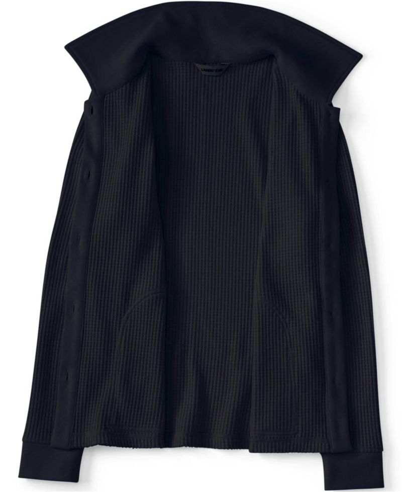 Women's Long Sleeve Waffle Collared Shacket