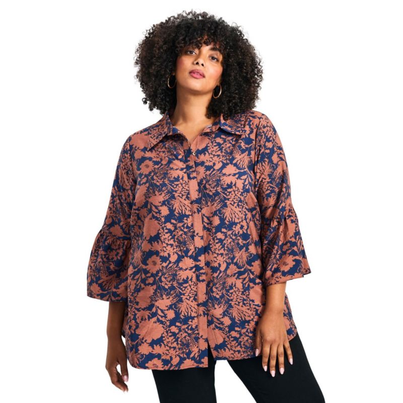 Women's Plus Size Marianne Ruffle Hem Shirt