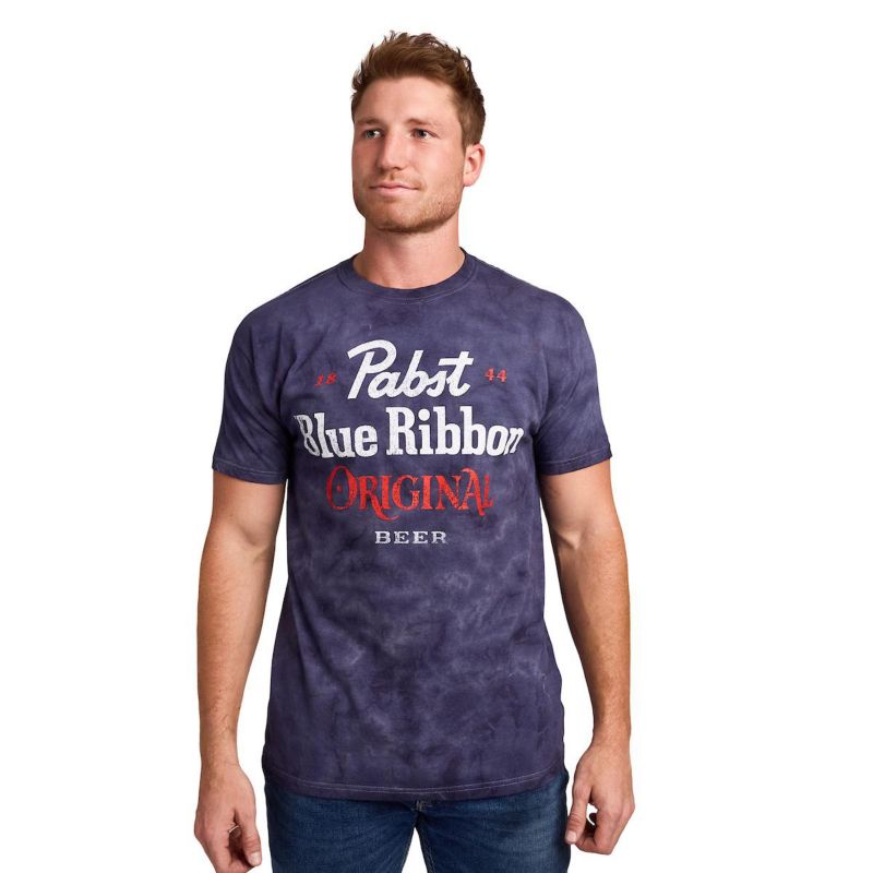 Men's Original Blue Crystal Wash Crew Neck Short Sleeve T-shirt-Medium